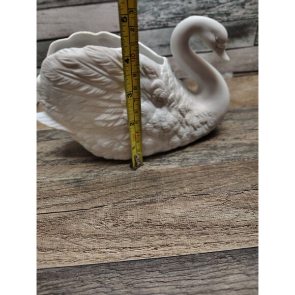 White Swan Planter Pot Bird 1988 Made In Taiwan Vintage Porcelain F.T.D.A. - Picture 8 of 8